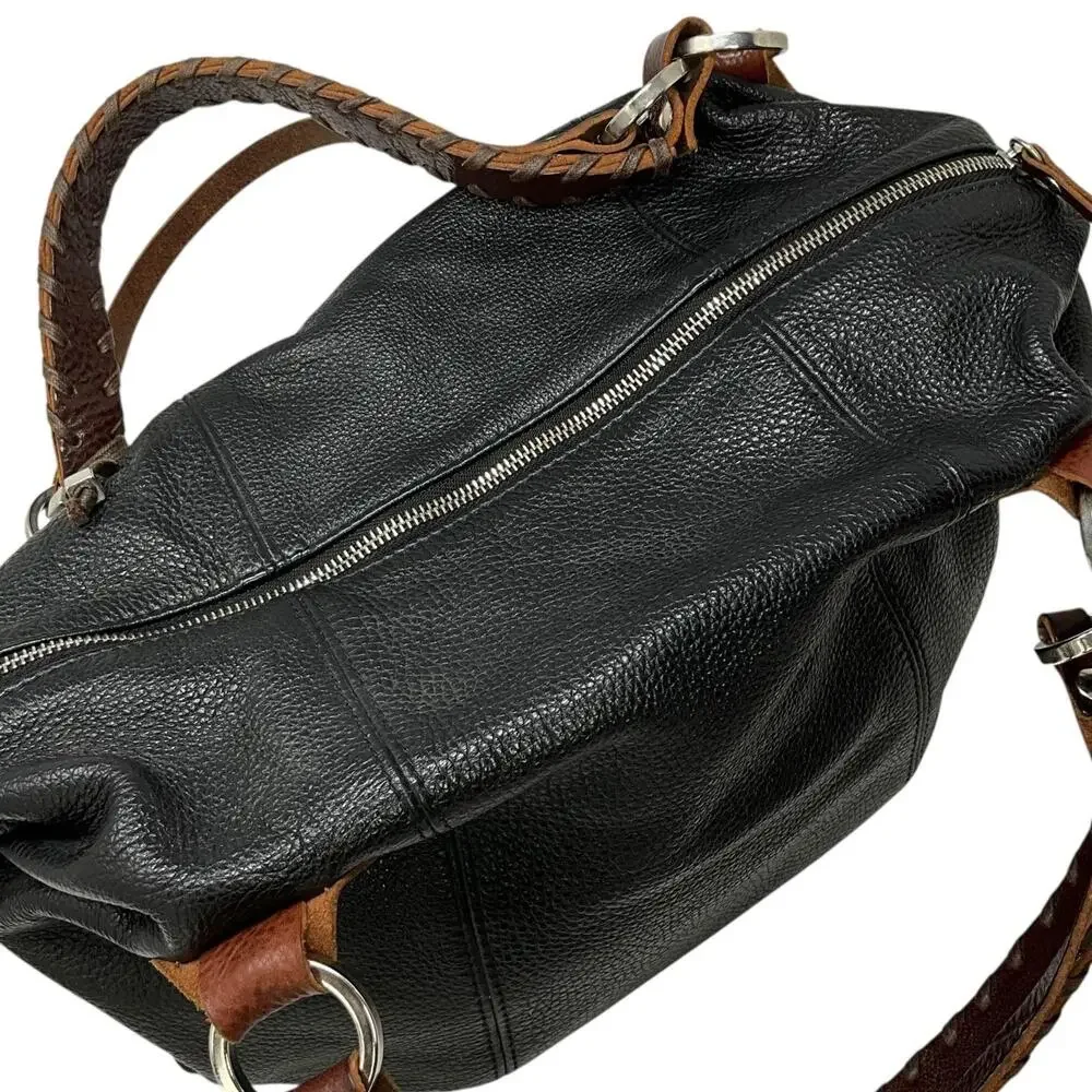 Pauric Sweeney Satchel Bag Womens Large Black Brown Leather Made In Italy